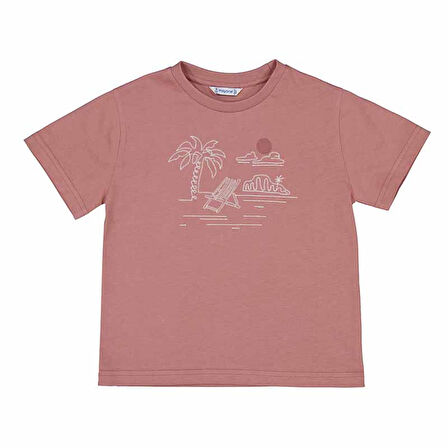 Mayoral Erkek Çocuk Baskılı Tshirt 4-8 Yaş Yavruağzı