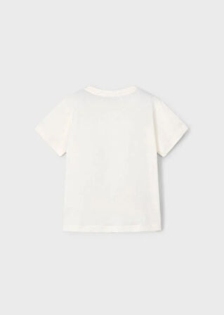 Mayoral Erkek Çocuk Baskılı Tshirt 4-8 Yaş Krem