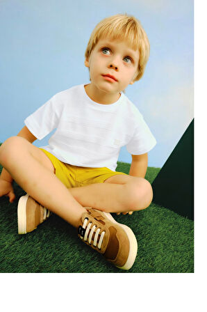 Mayoral Erkek Çocuk Düz Tshirt 4-10 Yaş Krem