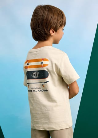 Mayoral Erkek Çocuk Baskılı Tshirt Bej