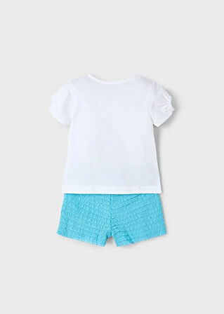 Mayoral Kız Çocuk Baskılı Şortlu Takım 4-8 Yaş Mint