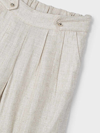 Mayoral Kız Çocuk Dökümlü Pantolon 4-8 Yaş Krem