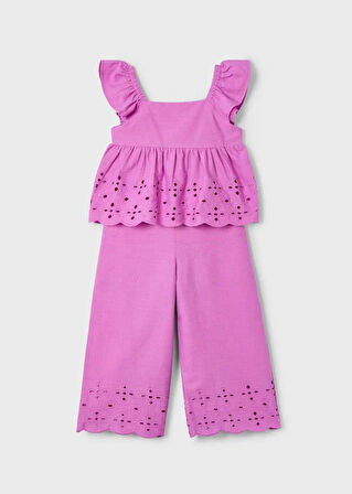 Mayoral Kız Çocuk Delikli Pantolonlu Takım 6-10 Yaş Pembe