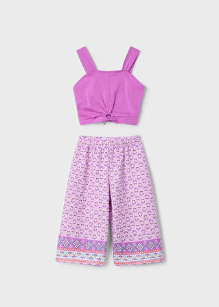 Mayoral Kız Çocuk Baskılı Pantolonlu Takım 4-8 Yaş Pembe