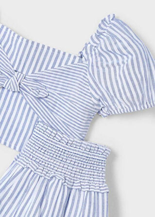 Mayoral Kız Çocuk Çizgili Etekli Takım 4-10 Yaş Mavi