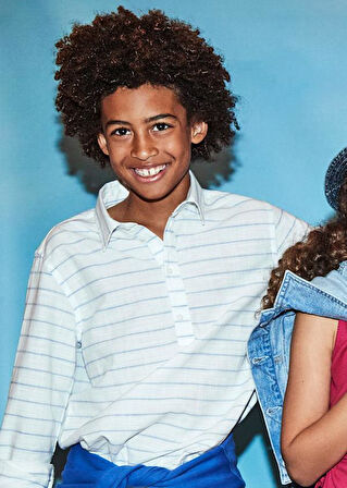 Mayoral Erkek Çocuk Cizgili Gömlek 10-14 Yaş Beyaz