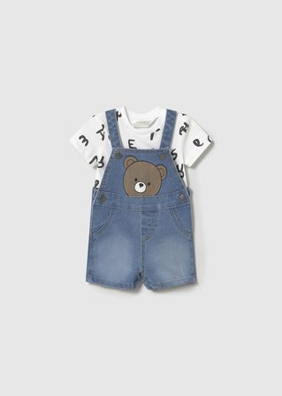 Mayoral Erkek Bebek Salopet Tshirt Takım Mavi