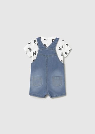 Mayoral Erkek Bebek Salopet Tshirt Takım Mavi