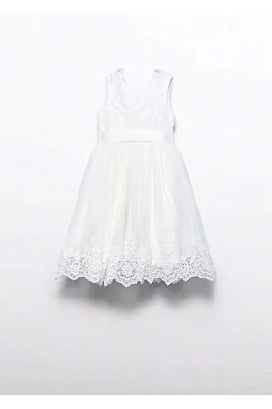 Abel&lula kız çocuk güpürlü elbise 5047