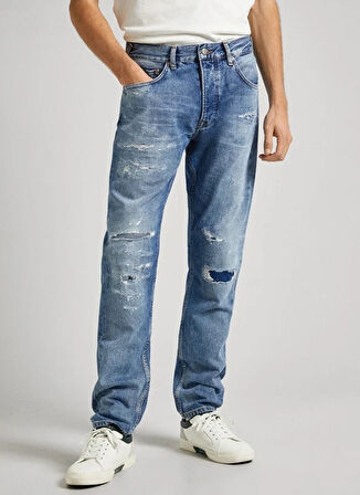 Pepe Jeans Normal Bel Tapered Fit Erkek Denim Pantolon PM207400-000 TAPERED JEANS REPAIR