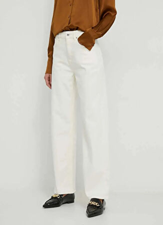 Pepe Jeans Yüksek Bel Düz Paça Regular Straight Krem Kadın Denim Pantolon PL204598WI58