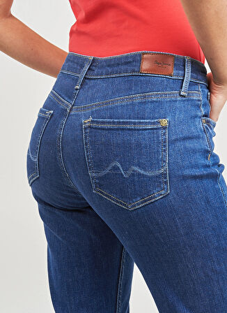 Pepe Jeans Yüksek Bel Düz Paça Regular Straight Koyu Mavi Kadın Denim Pantolon PL204592GX70