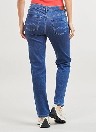 Pepe Jeans Yüksek Bel Düz Paça Regular Straight Koyu Mavi Kadın Denim Pantolon PL204592GX70