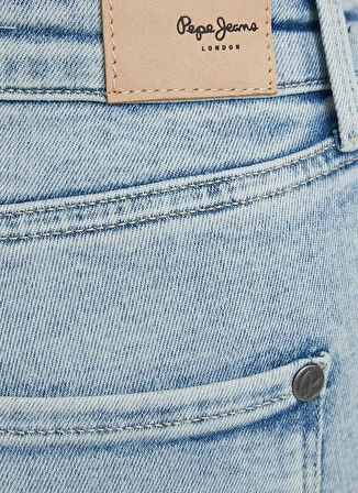 Pepe Jeans Yüksek Bel Dar Paça Regular Straight Mavi Kadın Denim Pantolon PL204584MI80