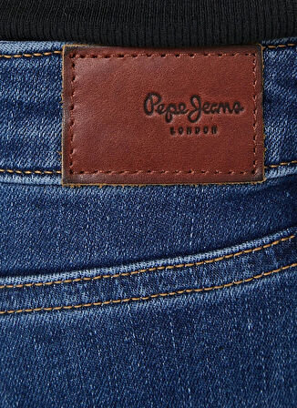 Pepe Jeans Yüksek Bel Dar Paça Regular Straight Koyu Mavi Kadın Denim Pantolon PL204584GX60