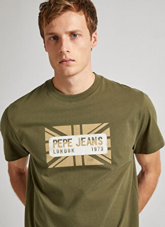 Pepe Jeans Bisiklet Yaka Baskılı Yeşil Erkek T-Shirt PM509232 679 CREDICK