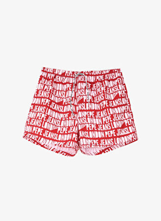 Pepe Jeans Kırmızı Erkek Şort Mayo PMB10384 257 AO LOGO SWIMSHORT