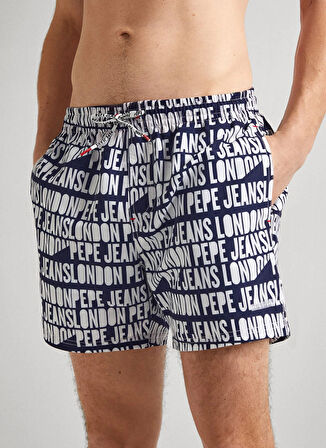 Pepe Jeans Lacivert Erkek Şort Mayo PMB10384 595 AO LOGO SWIMSHORT