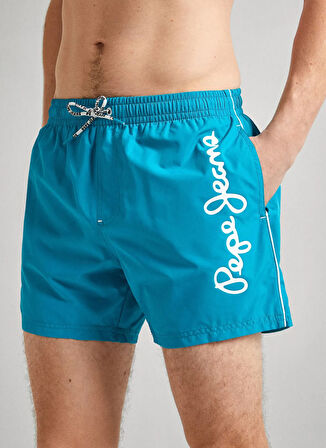 Pepe Jeans Koyu Mavi Erkek Şort Mayo PMB10393 557 LOGO SWIMSHORT