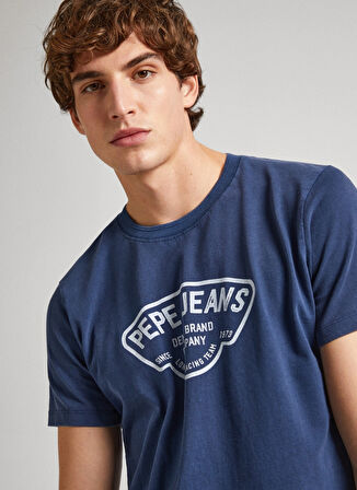 Pepe Jeans Bisiklet Yaka Baskılı Lacivert Erkek T-Shirt PM509381 594 CHERRY