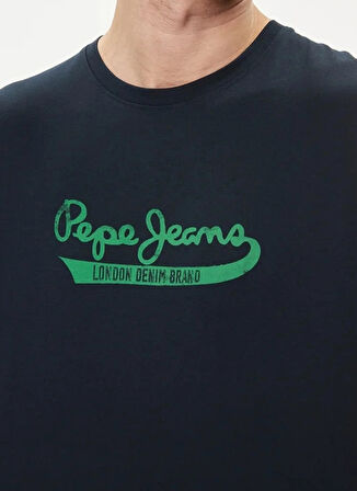 Pepe Jeans Bisiklet Yaka Baskılı Lacivert Erkek T-Shirt PM509390 594 CLAUDE