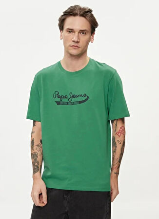 Pepe Jeans Bisiklet Yaka Baskılı Koyu Yeşil Erkek T-Shirt PM509390 654 CLAUDE