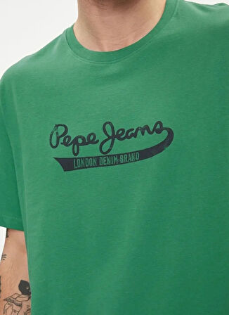 Pepe Jeans Bisiklet Yaka Baskılı Koyu Yeşil Erkek T-Shirt PM509390 654 CLAUDE