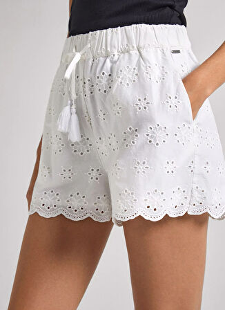 Pepe Jeans Yüksek Bel Normal Beyaz Kadın Şort PL801100