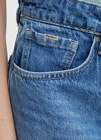 Pepe Jeans Yüksek Bel Normal Mavi Kadın Denim Şort PL801111MP1