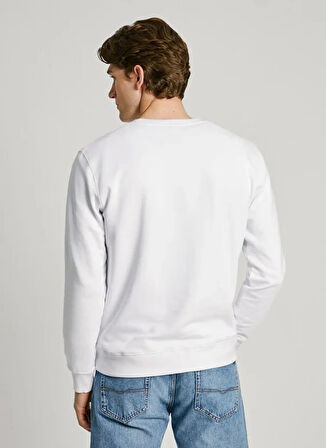 Pepe Jeans Bisiklet Yaka Beyaz Erkek Sweatshırt PM582699-800 SEAN