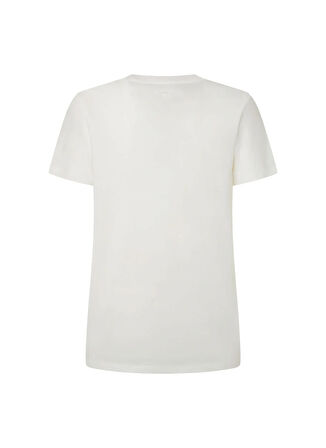 Pepe Jeans Bisiklet Yaka Baskılı Beyaz Kadın T-Shirt PL505951