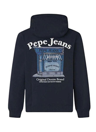 Pepe Jeans Bisiklet Yaka Lacivert Erkek Sweatshırt PM582725-594 SOMERTON