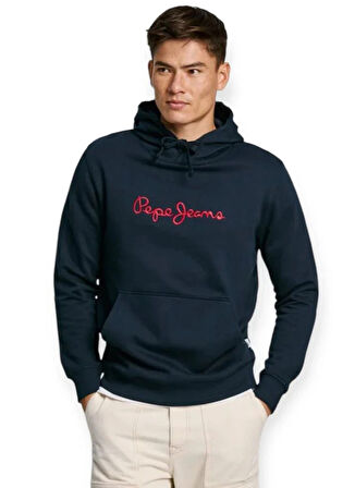 Pepe Jeans Kapüşon Yaka Lacivert Erkek Sweatshırt PM582716-594 NEW JOE HOODIE