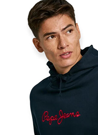 Pepe Jeans Kapüşon Yaka Lacivert Erkek Sweatshırt PM582716-594 NEW JOE HOODIE