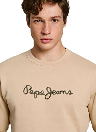 Pepe Jeans Bisiklet Yaka Bej Erkek Sweatshırt PM582715-840 NEW JOE CREW