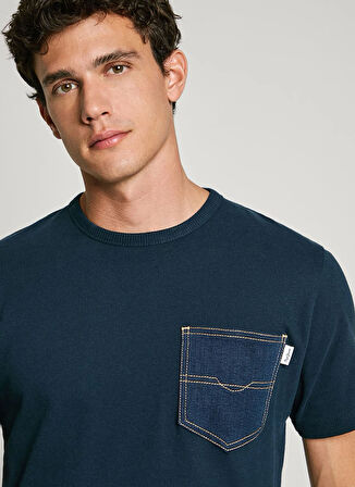 Pepe Jeans Bisiklet Yaka Lacivert Erkek T-Shirt PM509633-594 AMADEO