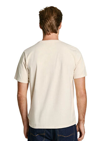 Pepe Jeans Bisiklet Yaka Ekru Erkek T-Shirt PM509628-804 ALDRIDGE