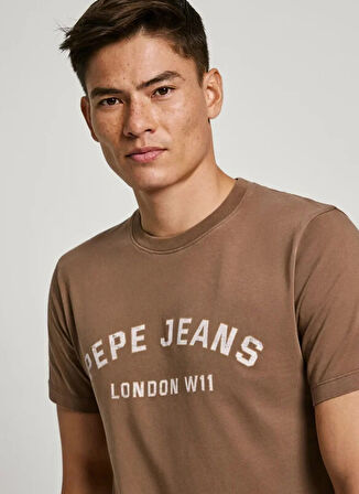 Pepe Jeans Bisiklet Yaka Kahve Erkek T-Shirt PM509628-876 ALDRIDGE
