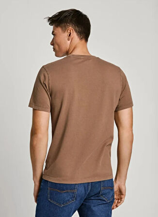 Pepe Jeans Bisiklet Yaka Kahve Erkek T-Shirt PM509628-876 ALDRIDGE