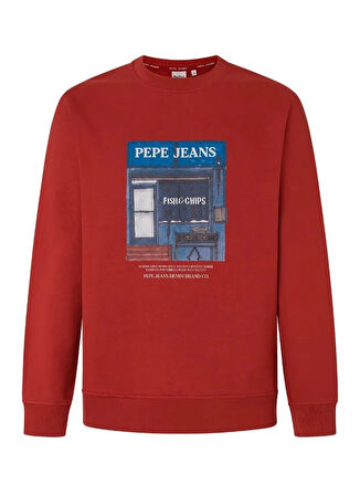 Pepe Jeans Bisiklet Yaka Kırmızı Erkek Sweatshırt PM582739-276 AENYS CREW