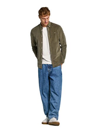 Pepe Jeans Regular Fit Yeşil Erkek Gömlek PM308730-676 MILLER
