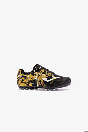 Joma Super Copa Jr 2401 Negro Oro Artıfıcıal Grass Çocuk Siyah Krampon (Çim Zemin) SCJS2401AG
