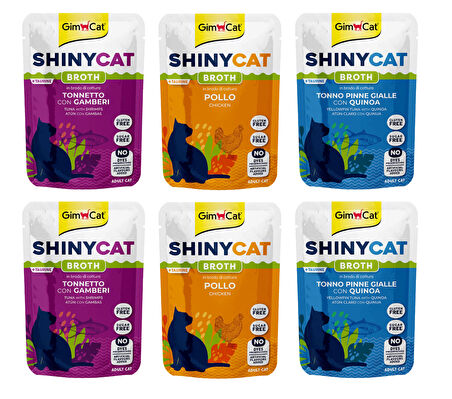 Gimcat Shinycat Pouch 3 Çeşit Karma Kedi Yaş Mama 70 Gr. X 6 Adet
