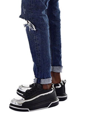 TB241 CST Signature Line Up Erkek Ayakkabı SIYAH/GUMUS