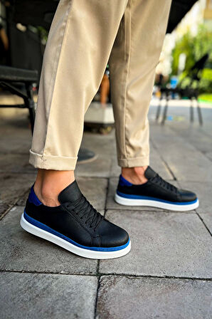 TB979 Santoni GBT Spor Erkek Ayakkabı SIYAH/MAVI