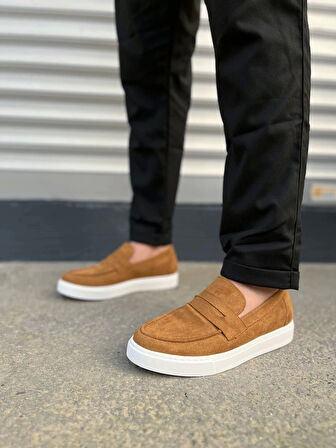 Tb180 Estilo X Bağcıksız Süet Erkek Günlük Spor Klasik Ayakkabı Sbt - Taba