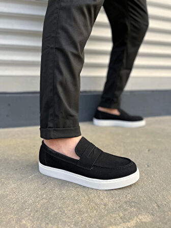 Tb180 Estilo X Bağcıksız Süet Erkek Günlük Spor Klasik Ayakkabı Sbt - Siyah