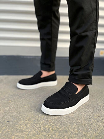 Tb180 Estilo X Bağcıksız Süet Erkek Günlük Spor Klasik Ayakkabı Sbt - Siyah