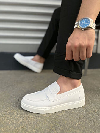 Tb180 Estilo X Bağcıksız Cilt Erkek Günlük Spor Klasik Ayakkabı Cbt - Beyaz