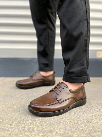 Tb0510 Clasica Bağcıklı Cilt Erkek Günlük Klasik Ayakkabı Cst - Kahverengi